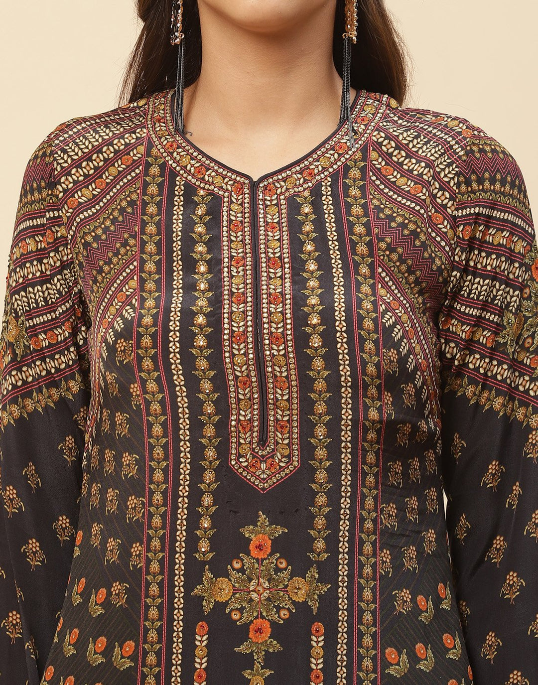 Digital Printed Crepe Salwar Kameez Stitched Suit With Georgette Dupatta