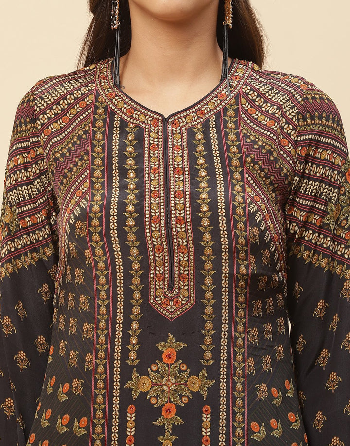 Digital Printed Crepe Salwar Kameez Stitched Suit With Georgette Dupatta