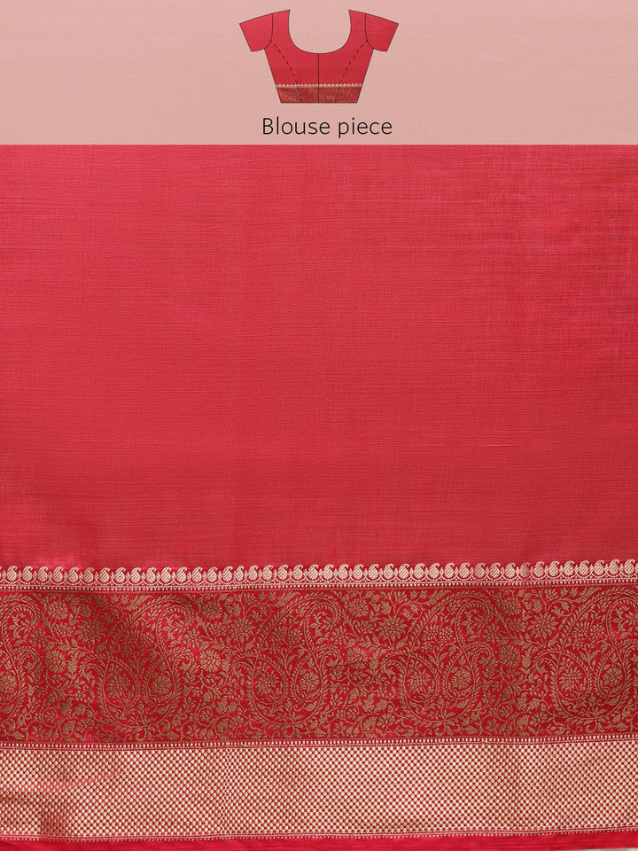 Plain Zari Border Art Handloom Woven Saree