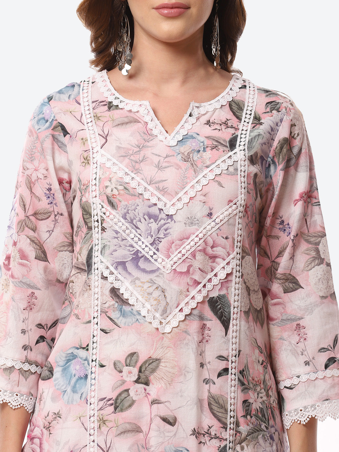 Digital Floral Printed Cotton Kurta With Pant