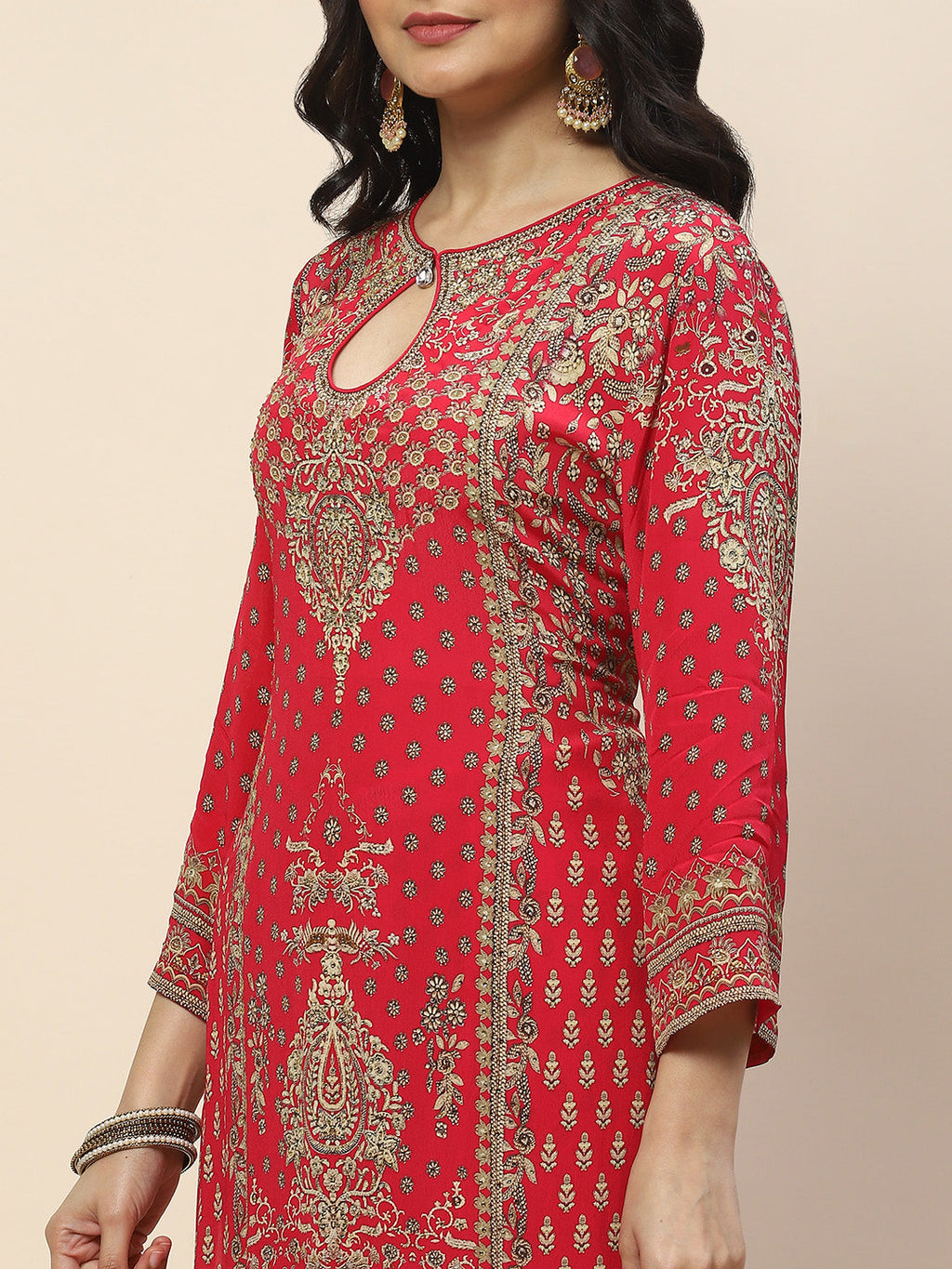 Digital Print Crepe Suit Set With Dupatta