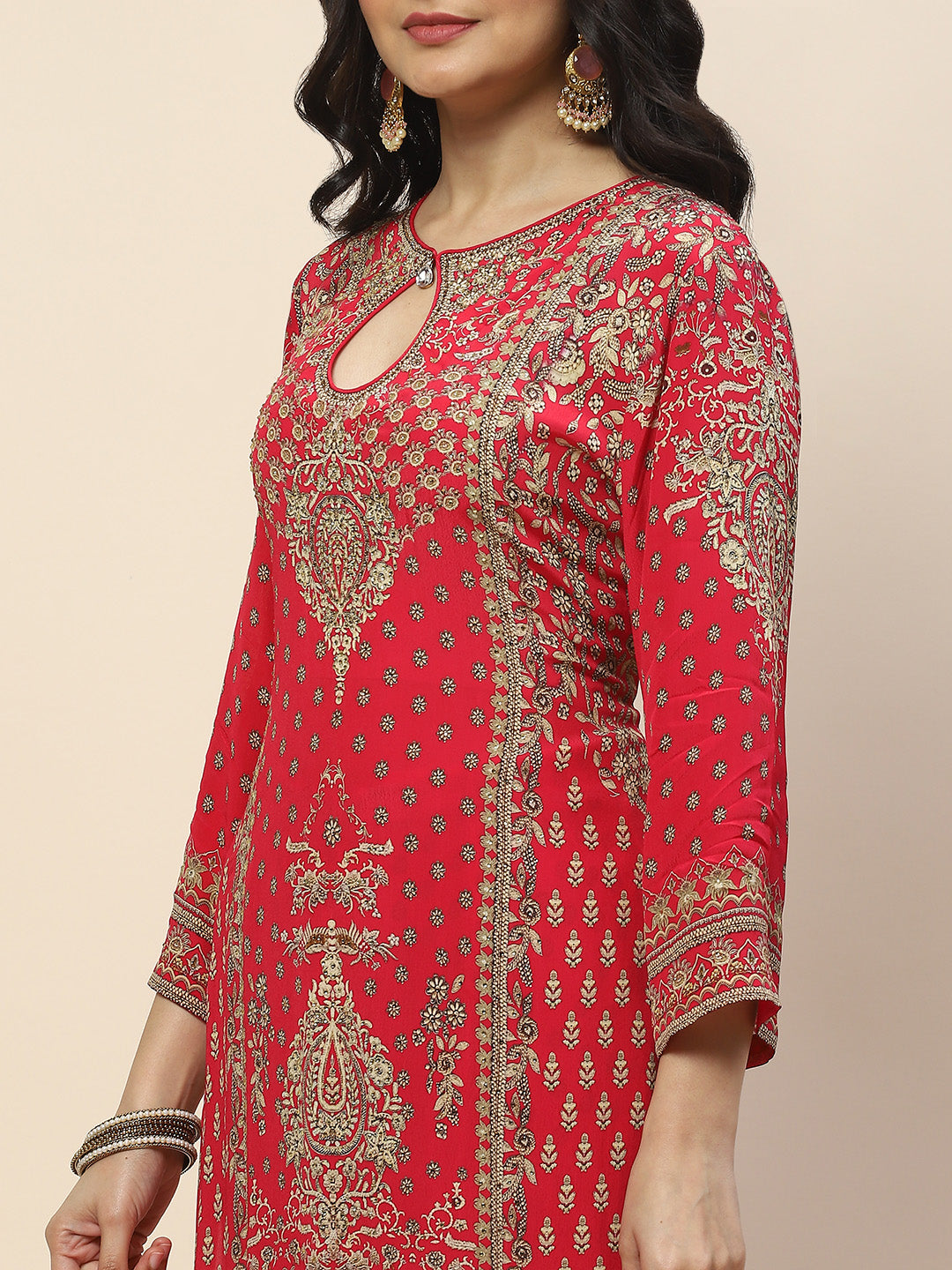 Digital Print Crepe Suit Set With Dupatta