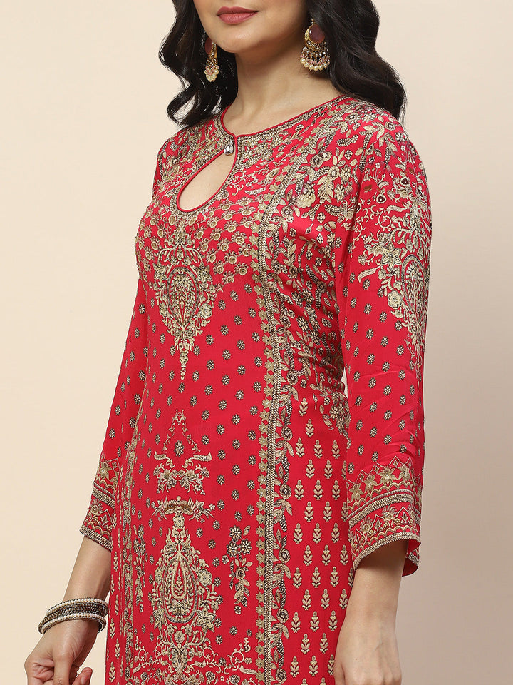 Digital Print Crepe Suit Set With Dupatta