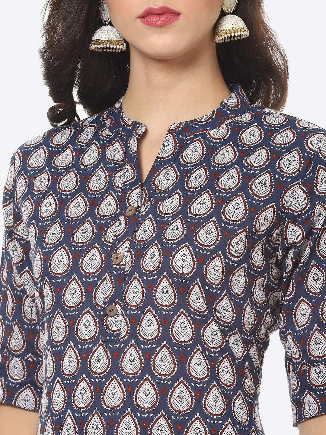 Blue Printed Cotton Kurti