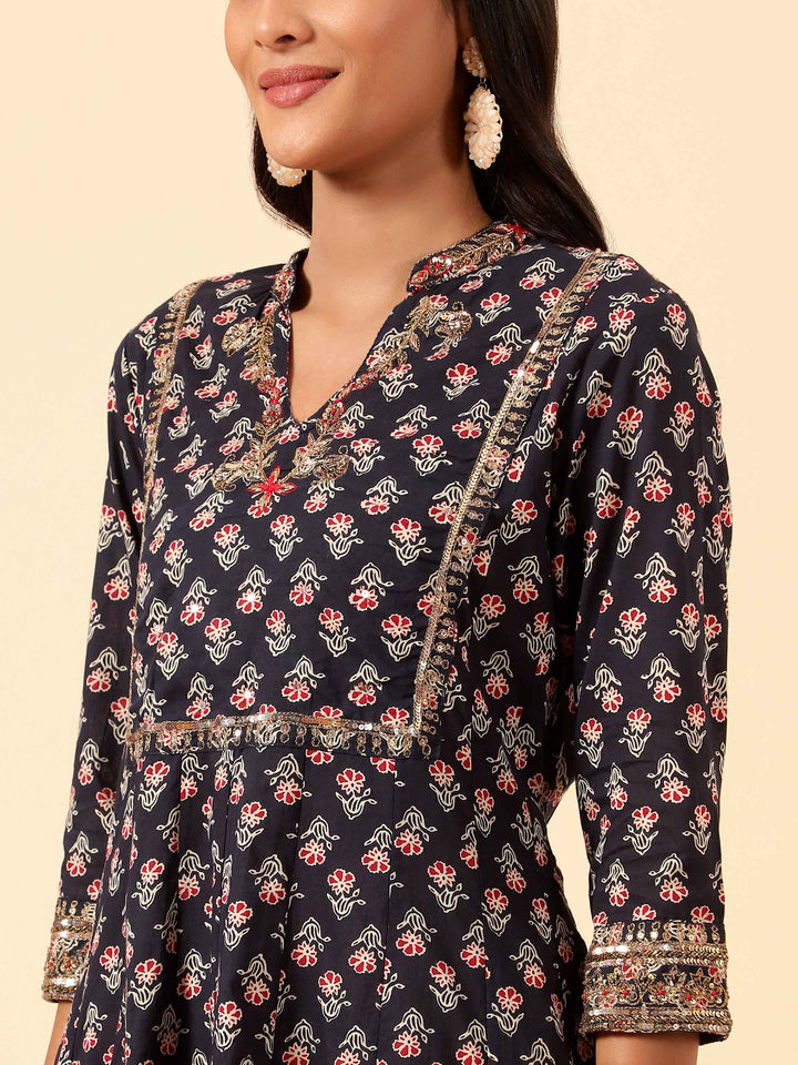 Floral Printed Cotton Kurta