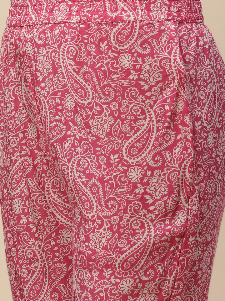 Printed Muslin Kurta With Printed Pants