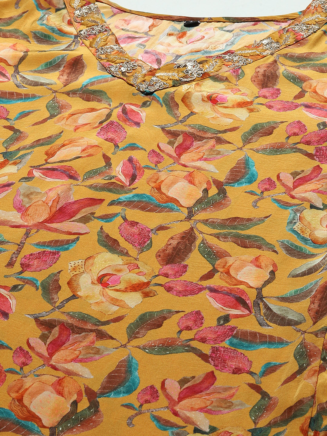 Printed Crepe Kurta With Pants