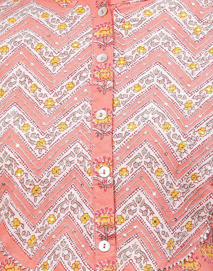 Printed Cotton Kurti with Afgani Pant