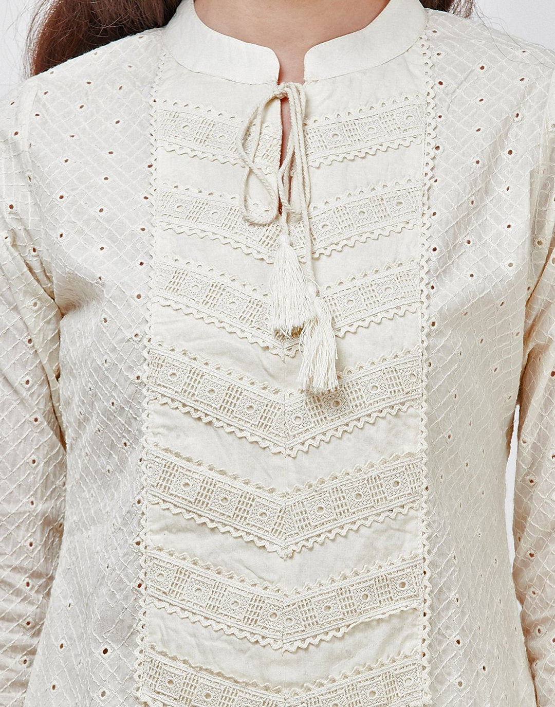 Cream Cotton Kurti with Palazzo