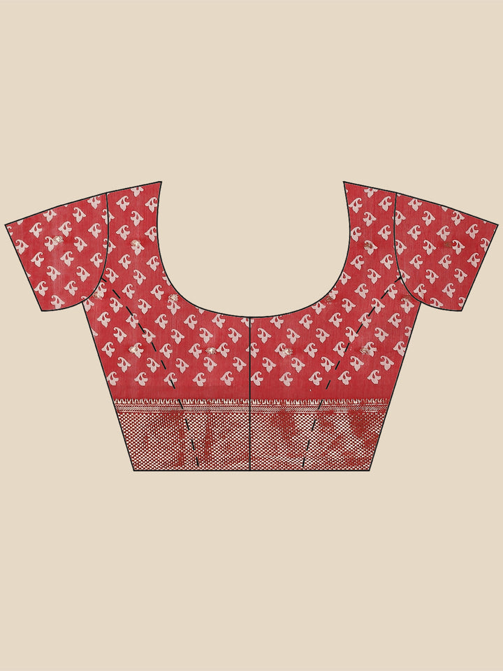 Abstract Printed Handloom Woven Saree