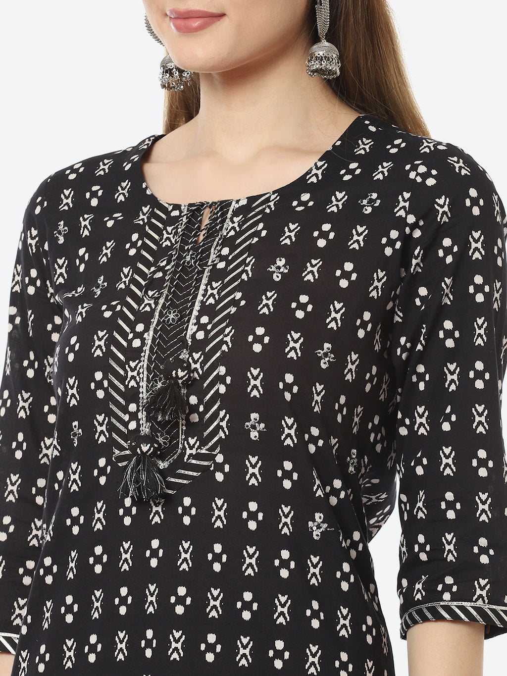 Printed Cotton Kurta With Pant & Cotton Dupatta