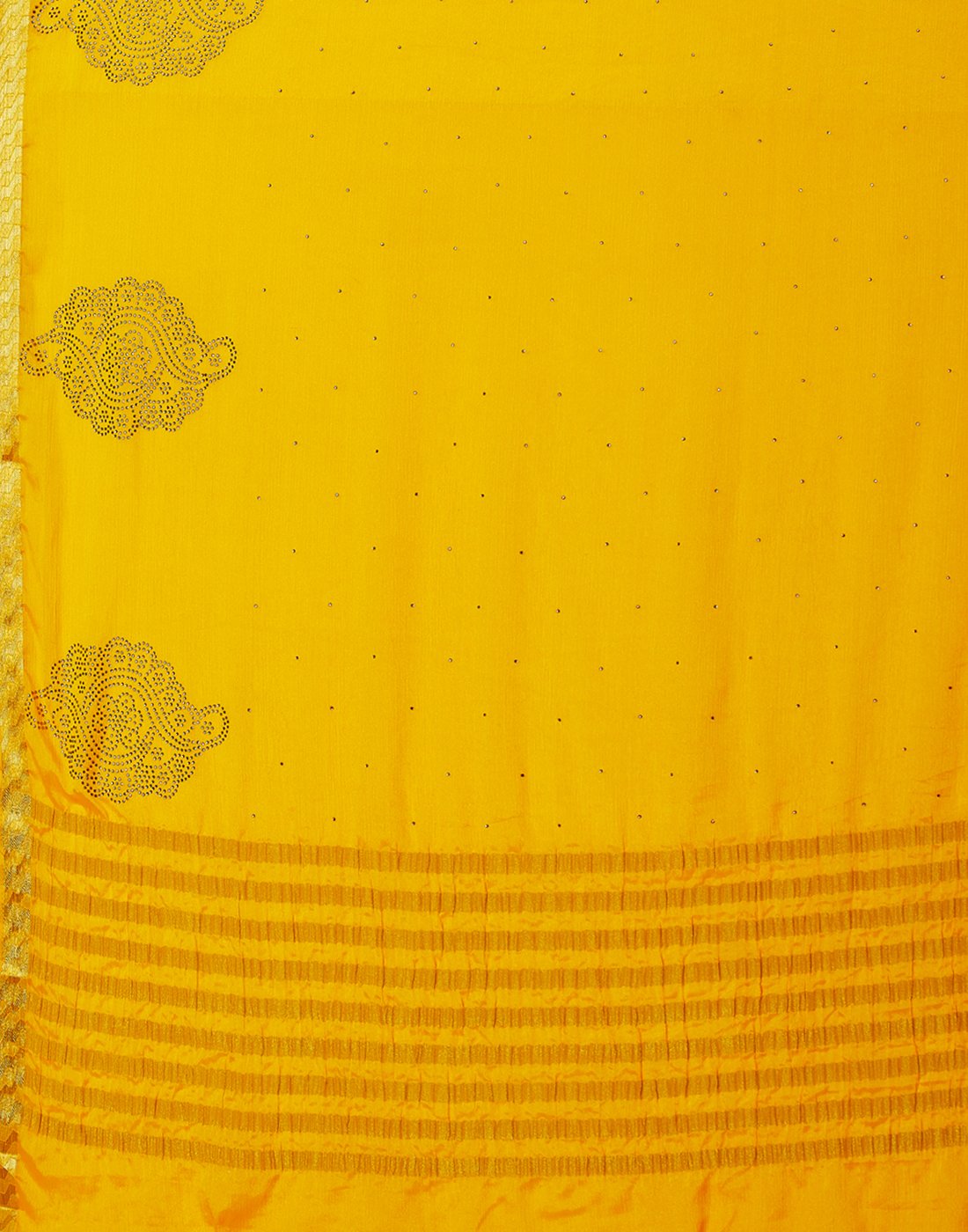 Mustard Art Crepe Saree