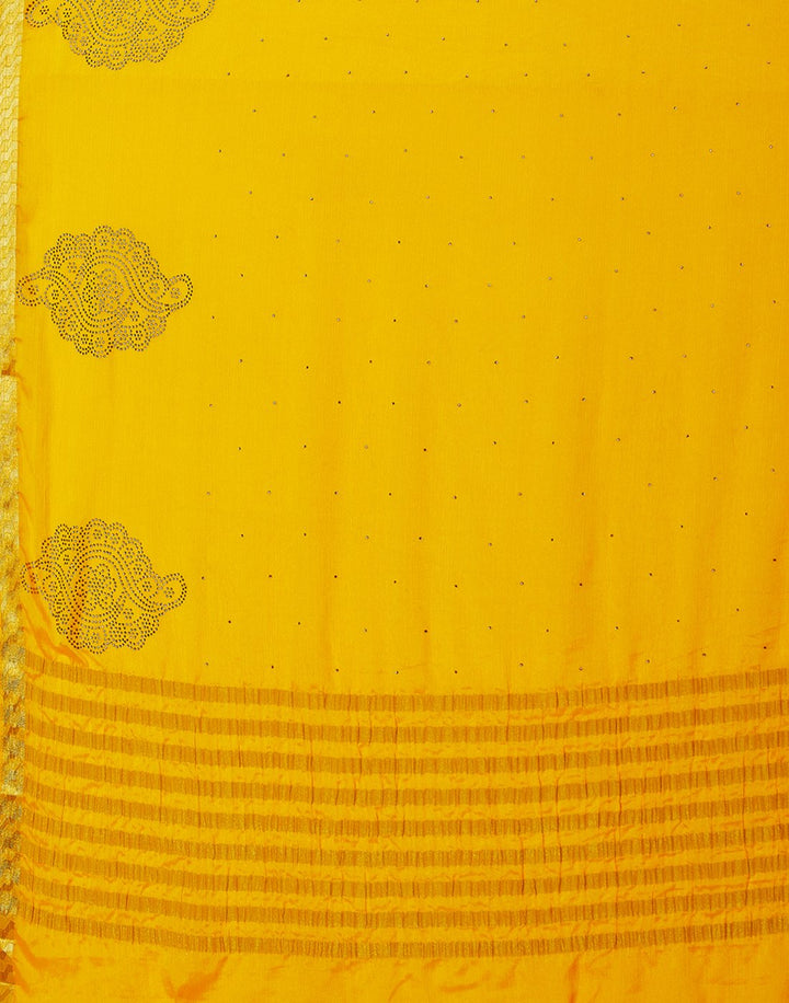 Mustard Art Crepe Saree