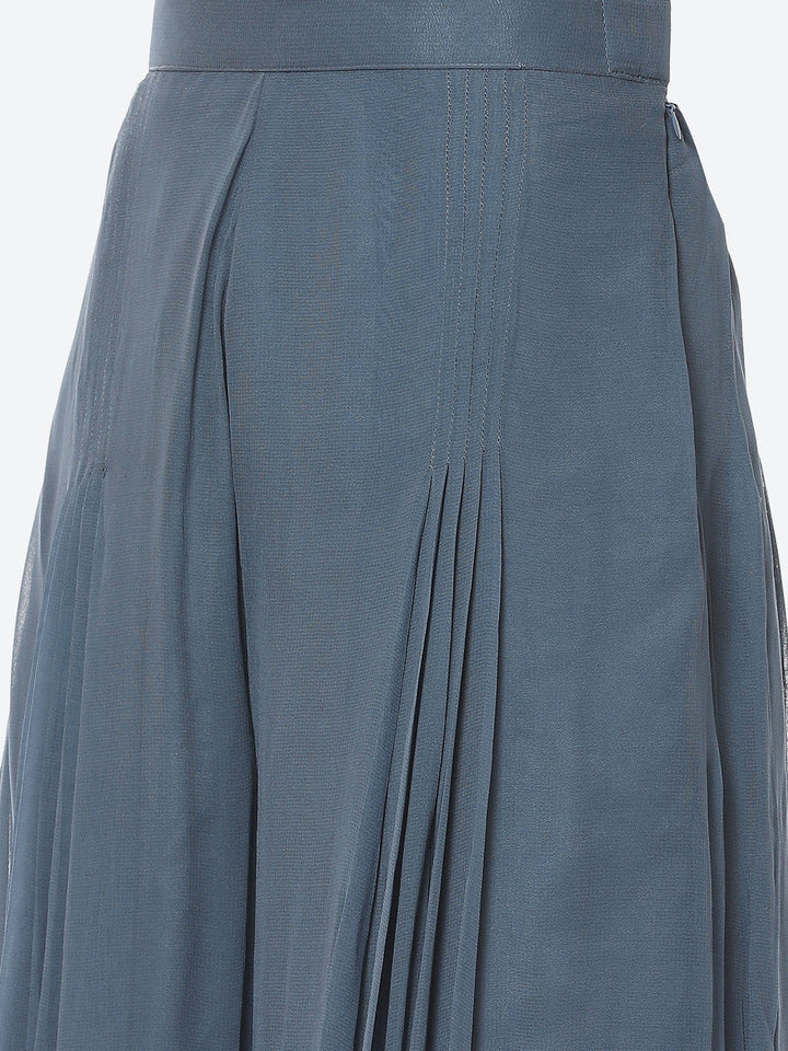 Resham Jaal Georgette Kurta With Palazzo &amp; Dupatta