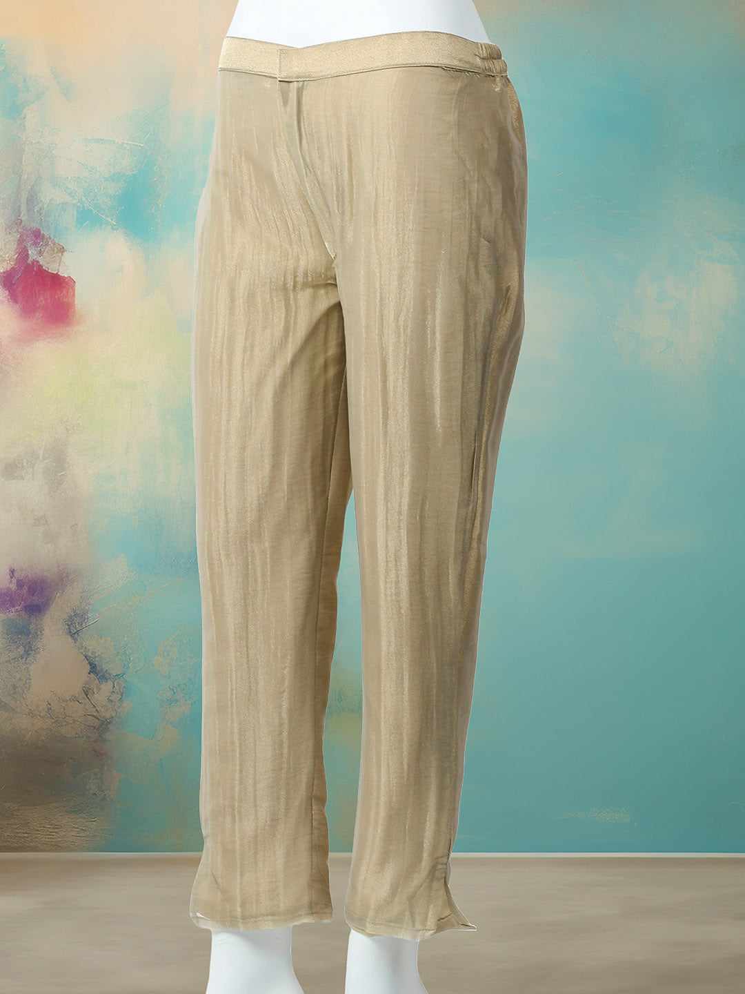 CutDana Embroidered Tissue Stitched Kurta With Pant &amp; Dupatta