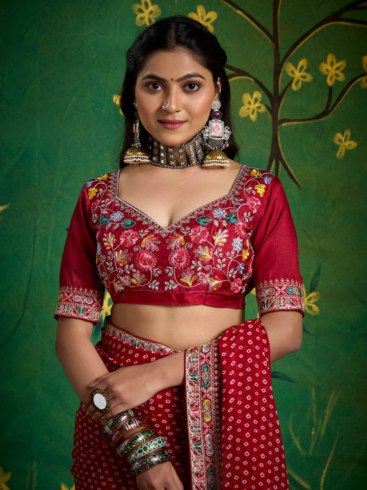 Bandhani Printed Georgette Saree