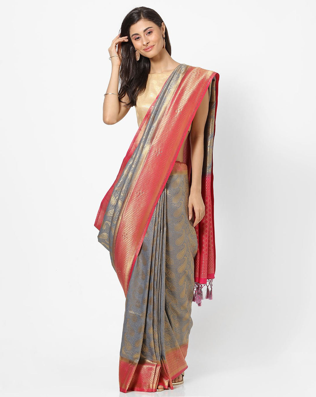 MBZ Meena Bazaar-Woven Art Handloom Saree