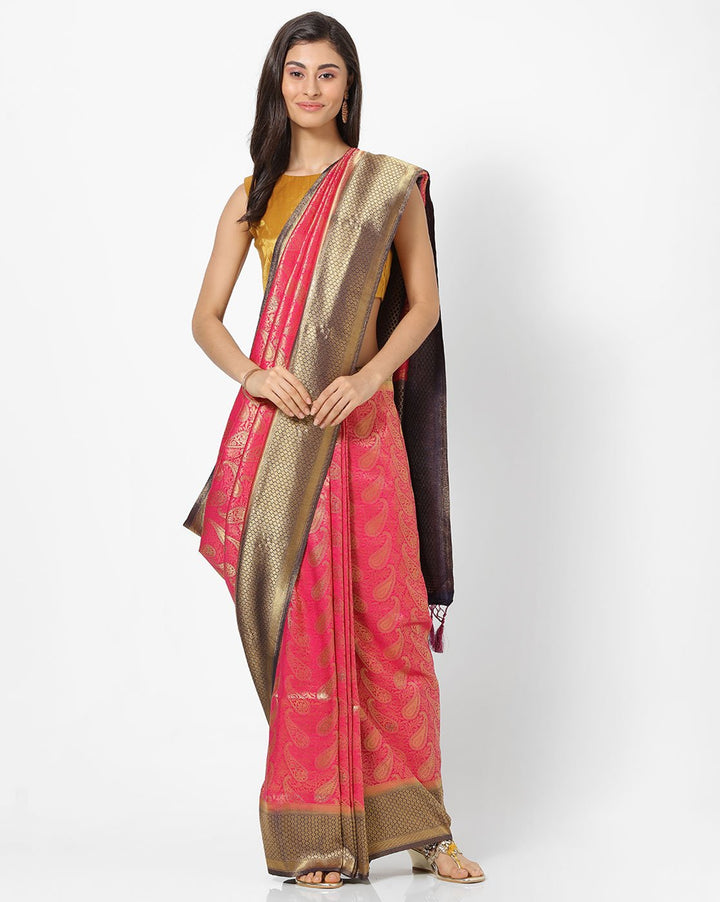 MBZ Meena Bazaar-Woven Art Handloom Saree
