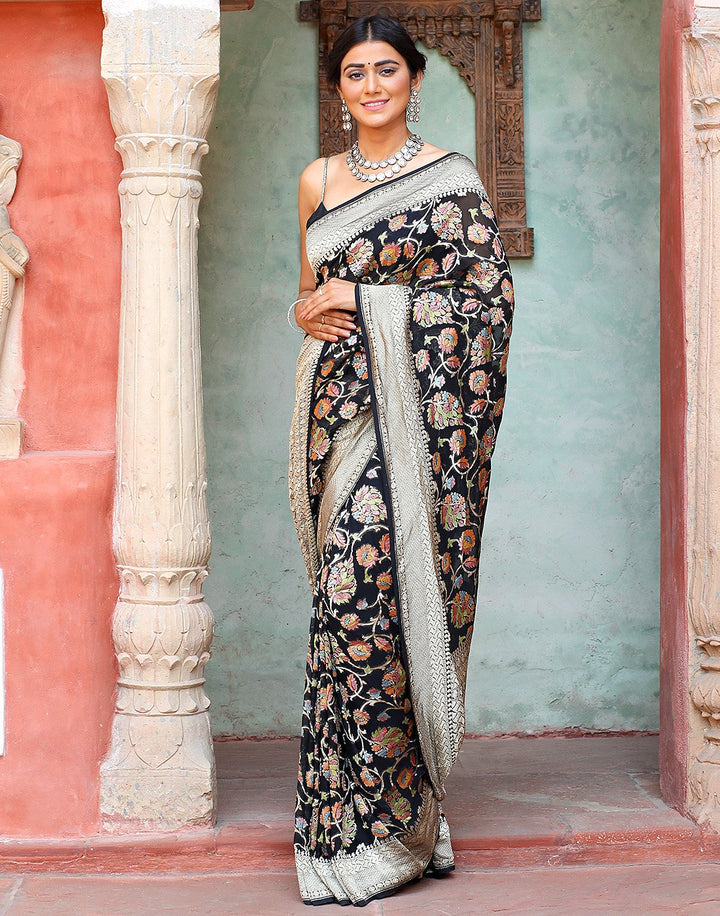 Meena Jaal Georgette Banarasi Khaddi