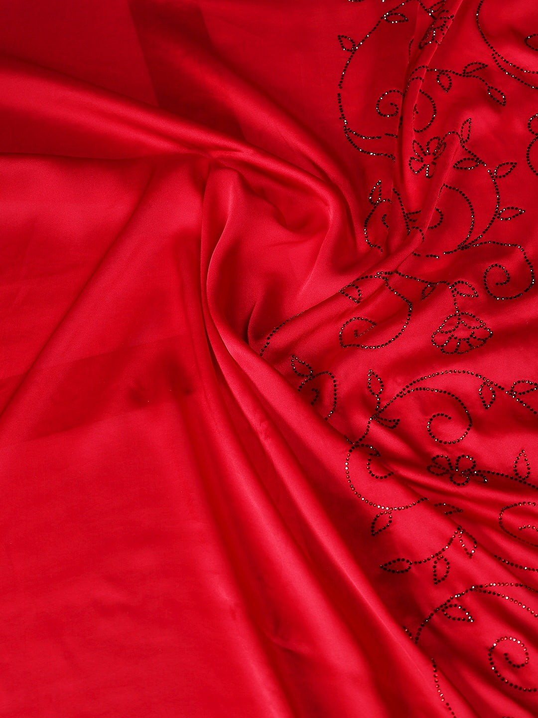 Embroidered Satin Saree