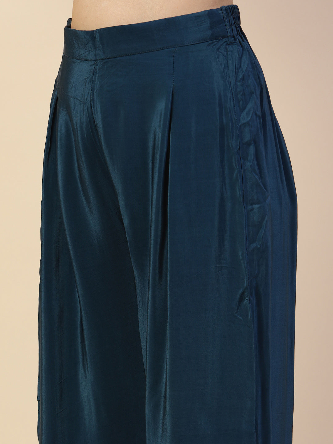 Digital Printed Crepe Kurta With Palazzo &amp; Dupatta