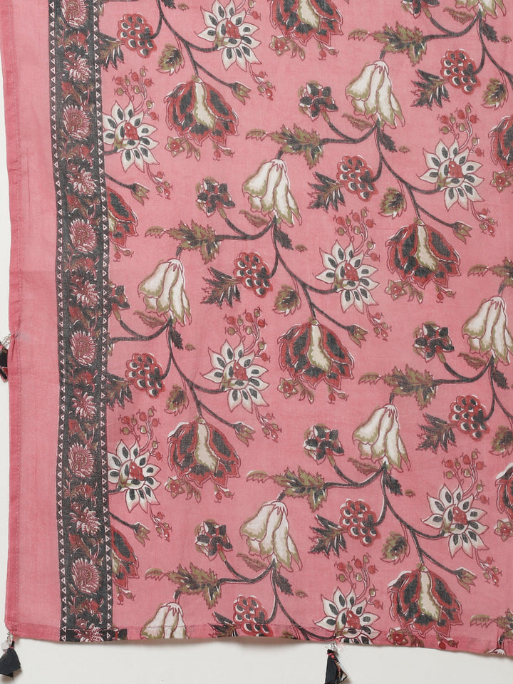 Floral Printed Cotton Stitched Salwar Kameez With Printed Cotton Dupatta