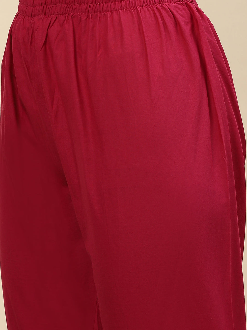 Neck Embroidered & Floral Printed Chanderi Kurta With Pants