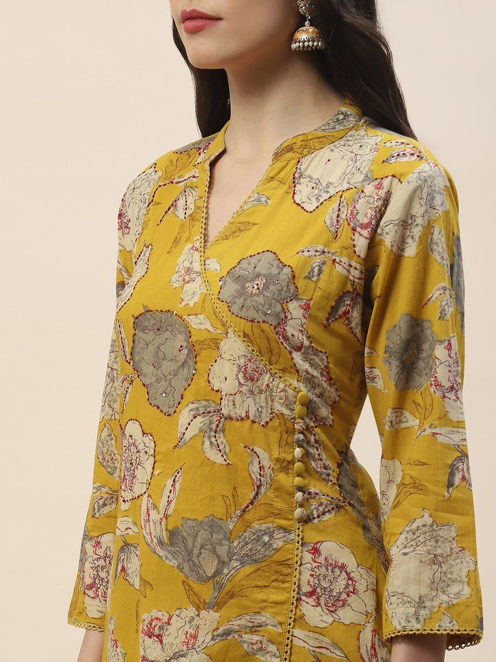 Printed Cotton Kurta With Pants