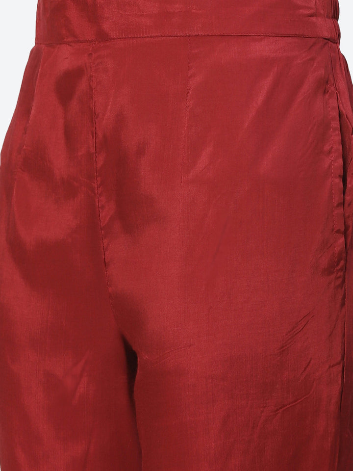 Printed Zari Work Cotton Kurta With Pant