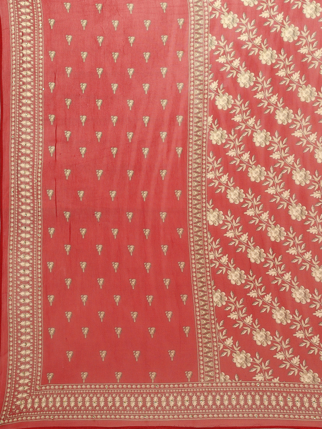Floral Digital Printed Crepe Kurta With Palazzo & Georgette Dupatta