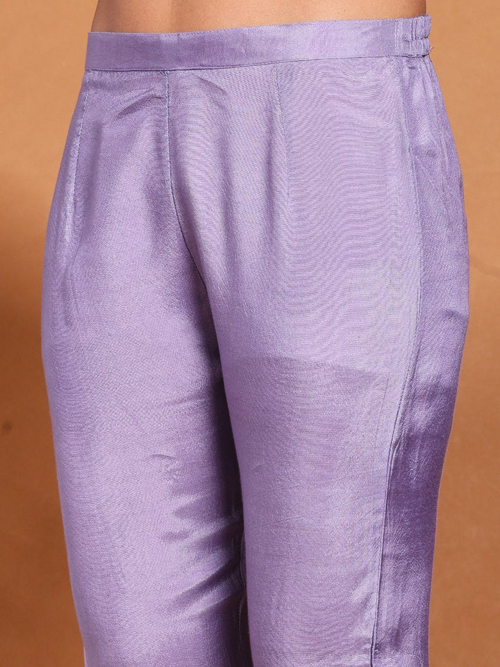 Embroidered Cotton Blend Kurta With Pant &amp; Dupatta