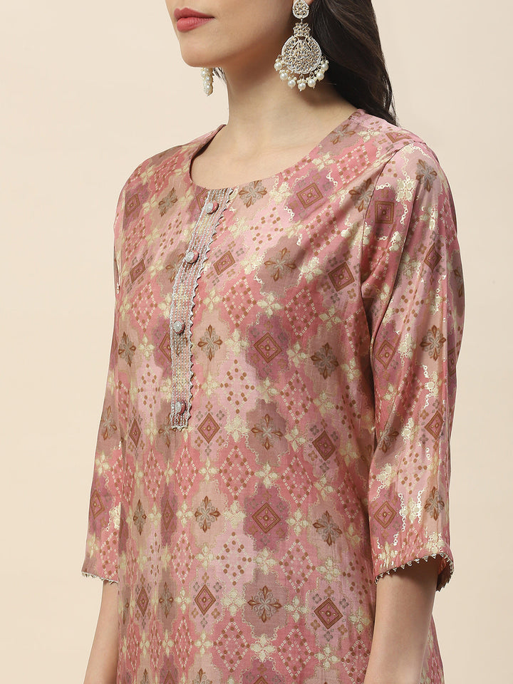Printed Muslin Straight Kurta