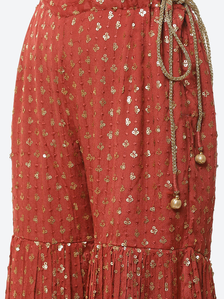 Sequence Georgette Stitched Salwar Kameez With Net Booti Dupatta