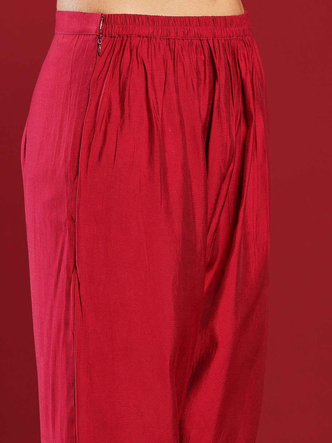 Embroidered Cotton Kurta With Pant &amp; Dupatta