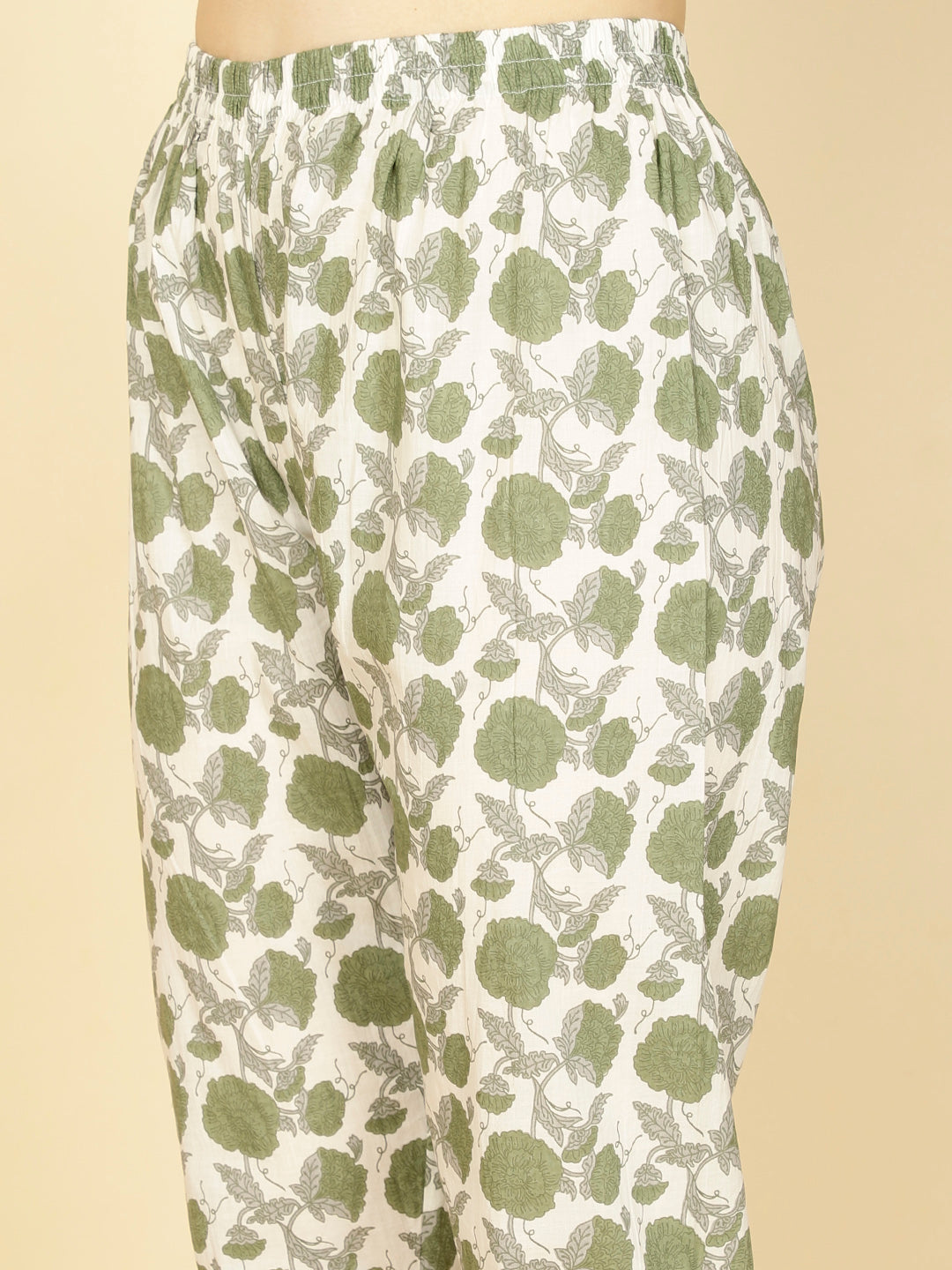 Floral Printed Cotton Kurta With Pants
