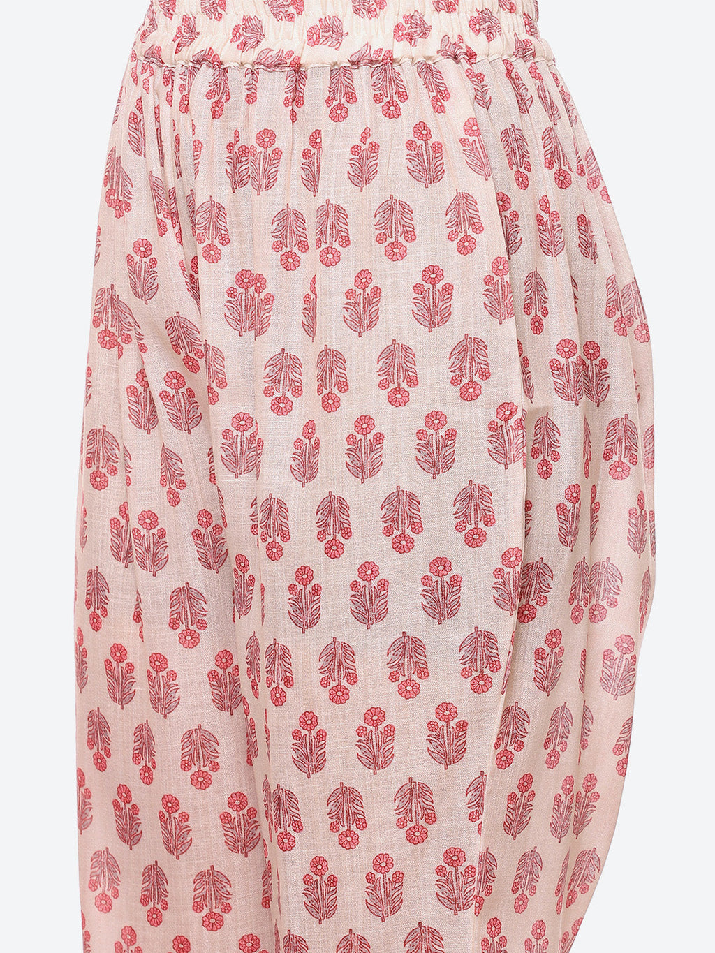 Zari Embroidered Printed Cotton Kurta With Pant