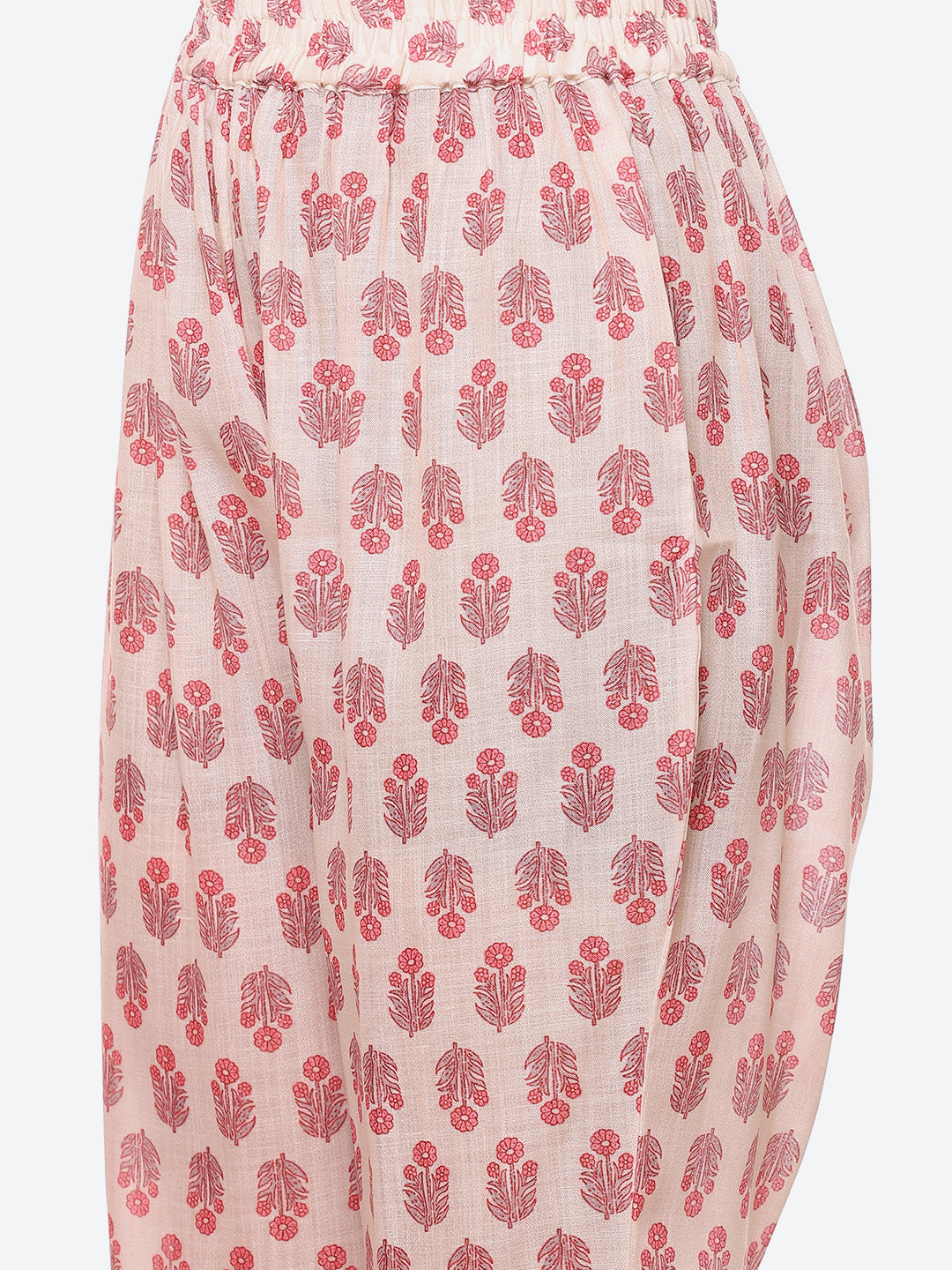 Zari Embroidered Printed Cotton Kurta With Pant