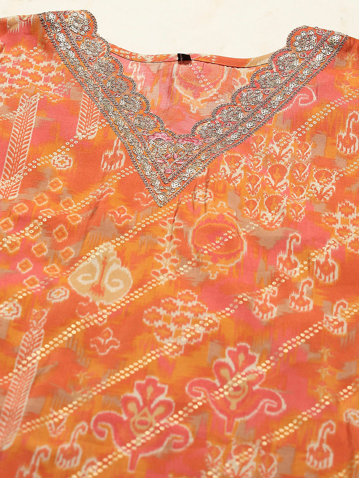 Printed Muslin Kurta With Pants