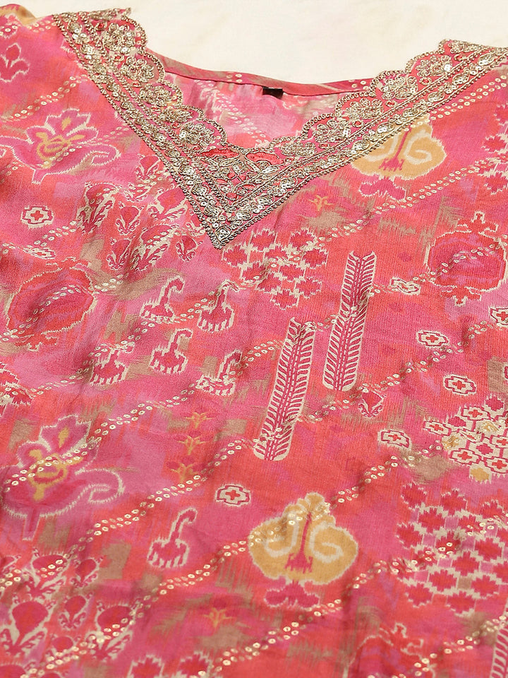 Printed Muslin Kurta With Pants