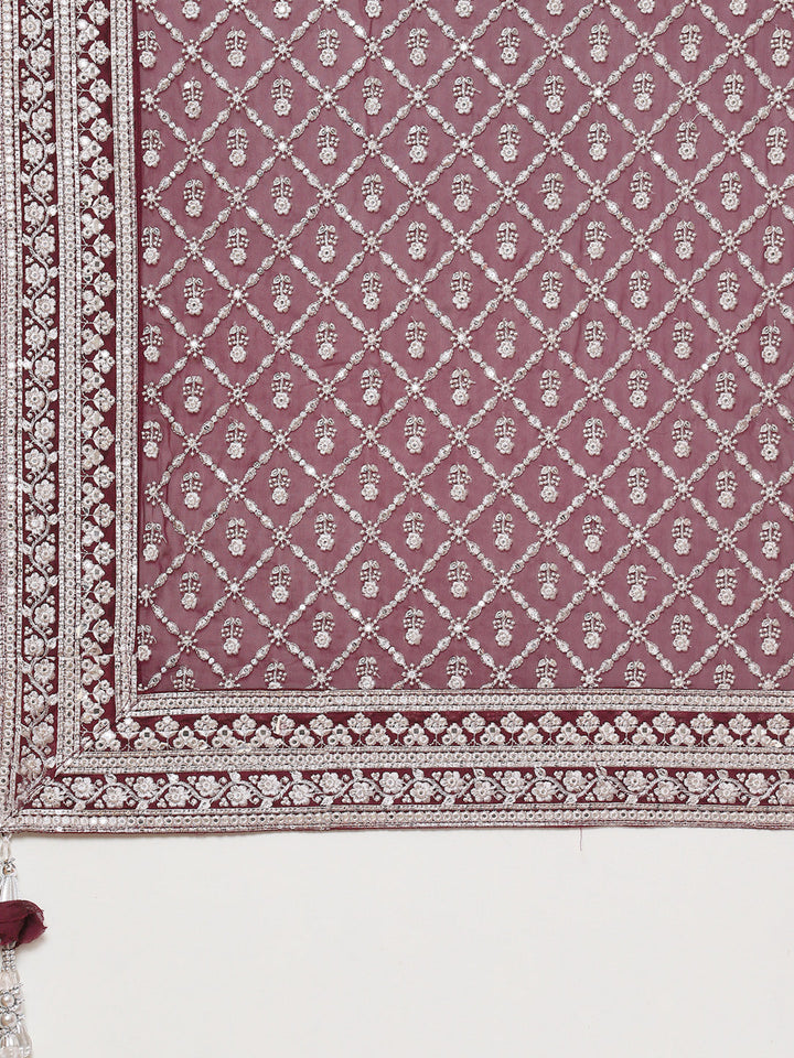 Resham Neck Ghera Chanderi kurta With Pant &amp; Dupatta