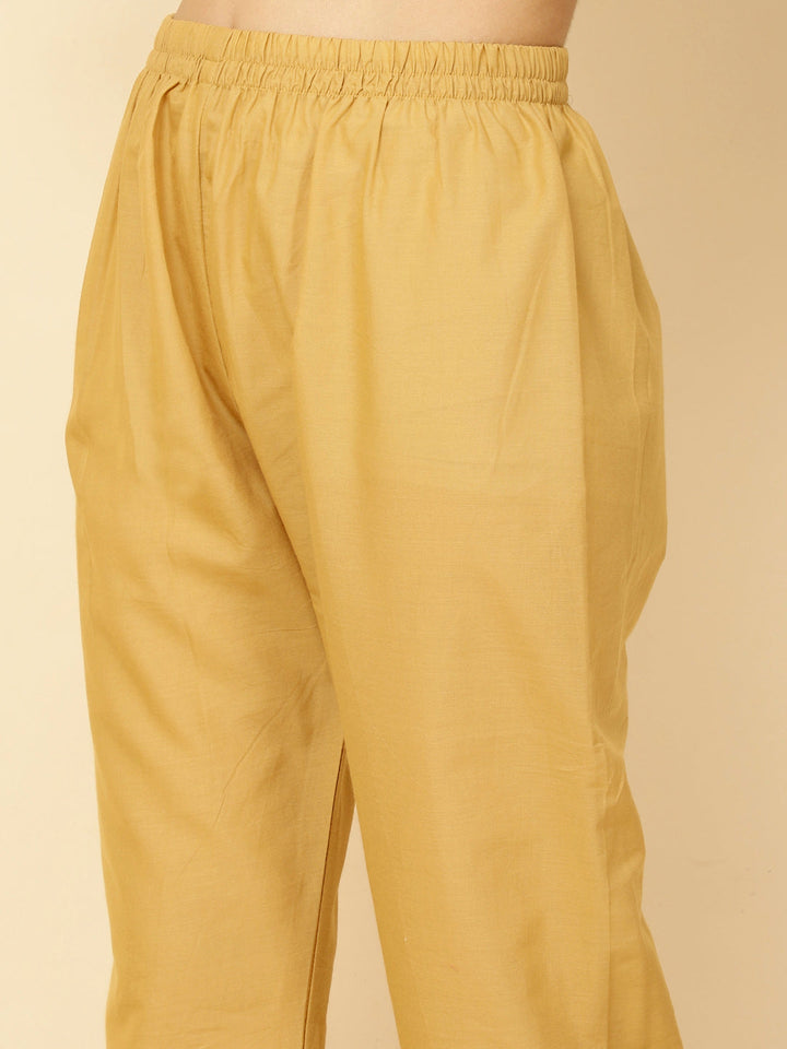 Printed Cotton Straight Kurta With Pants