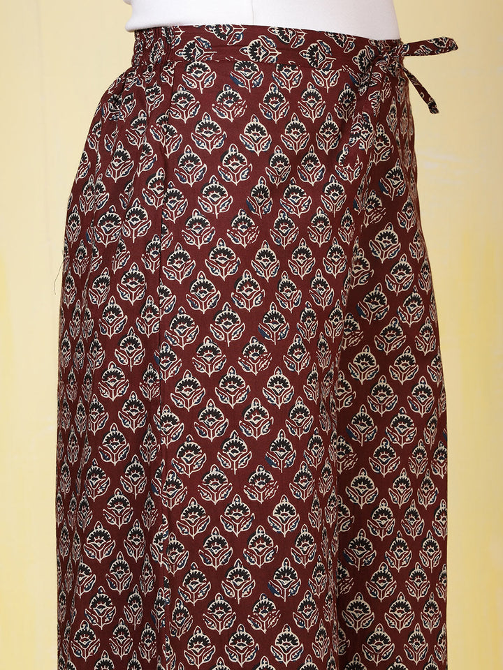 Printed Cotton Blend Kurta With Pants &amp; Dupatta