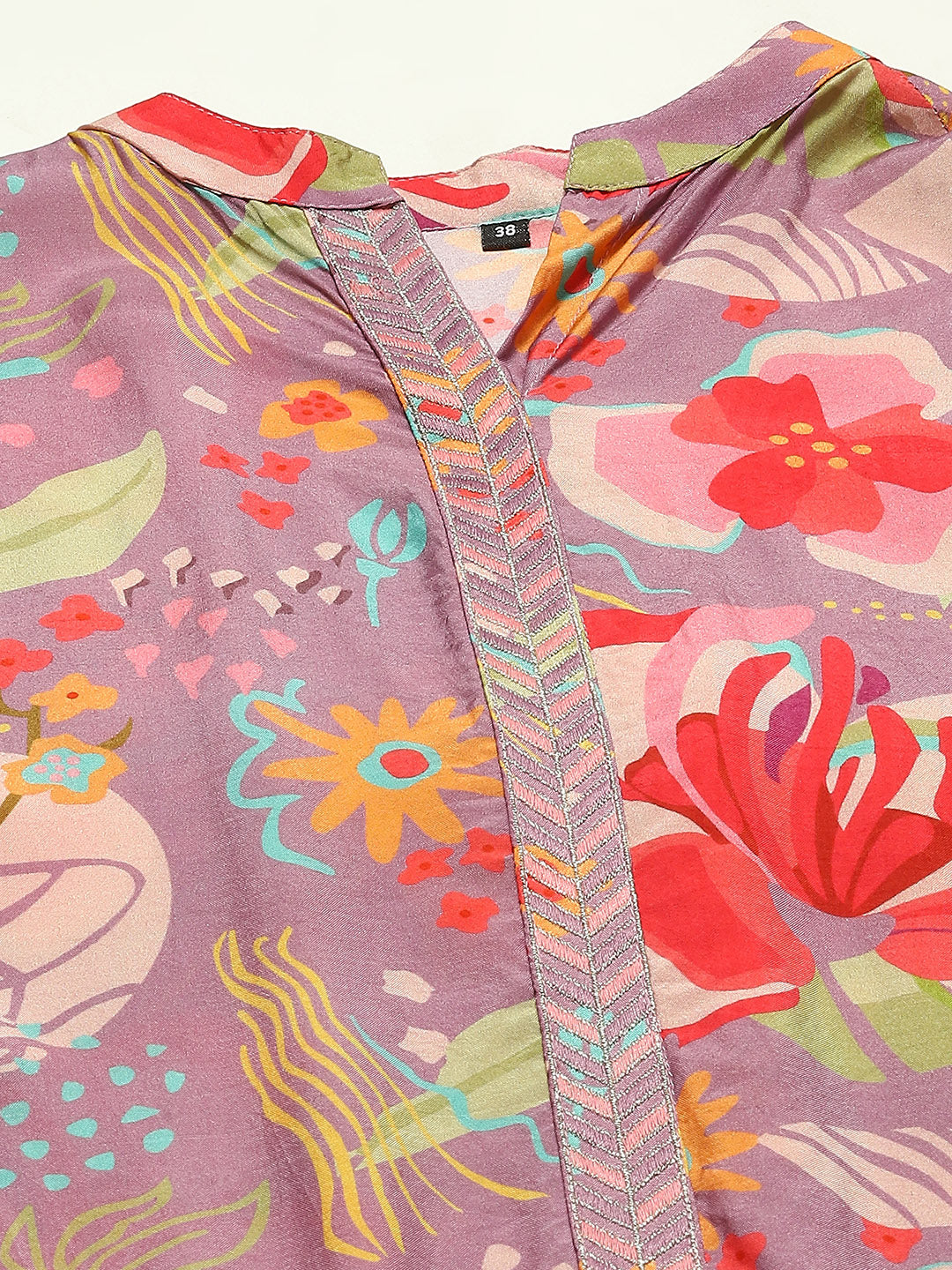 Floral Printed Muslin Kurta With Pants