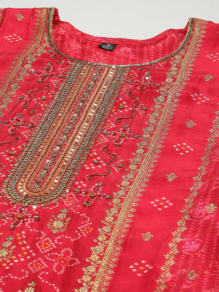 Printed Handloom Kurta With Pants &amp; Dupatta
