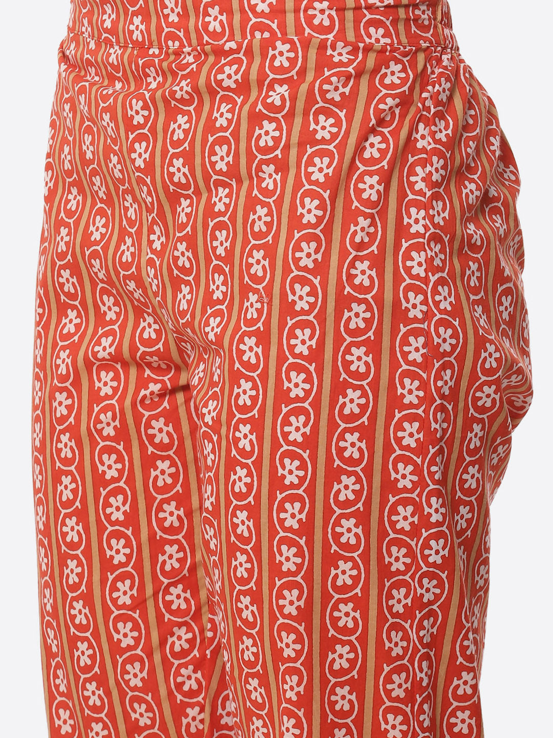 Printed Cotton Muslin Kurti With Printed Pant And Dupatta