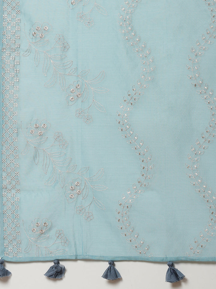 Booti Cotton Stitched Salwar Kameez With Chanderi Dupatta