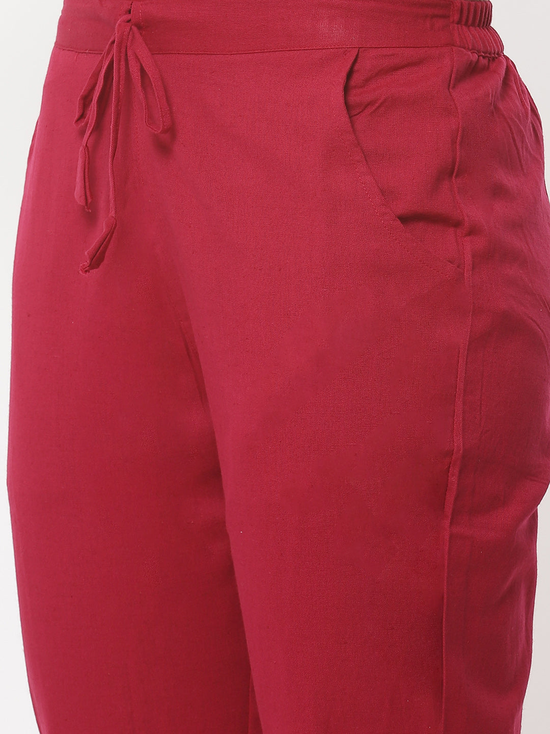Embroidered Printed Cotton Kurta With Pant