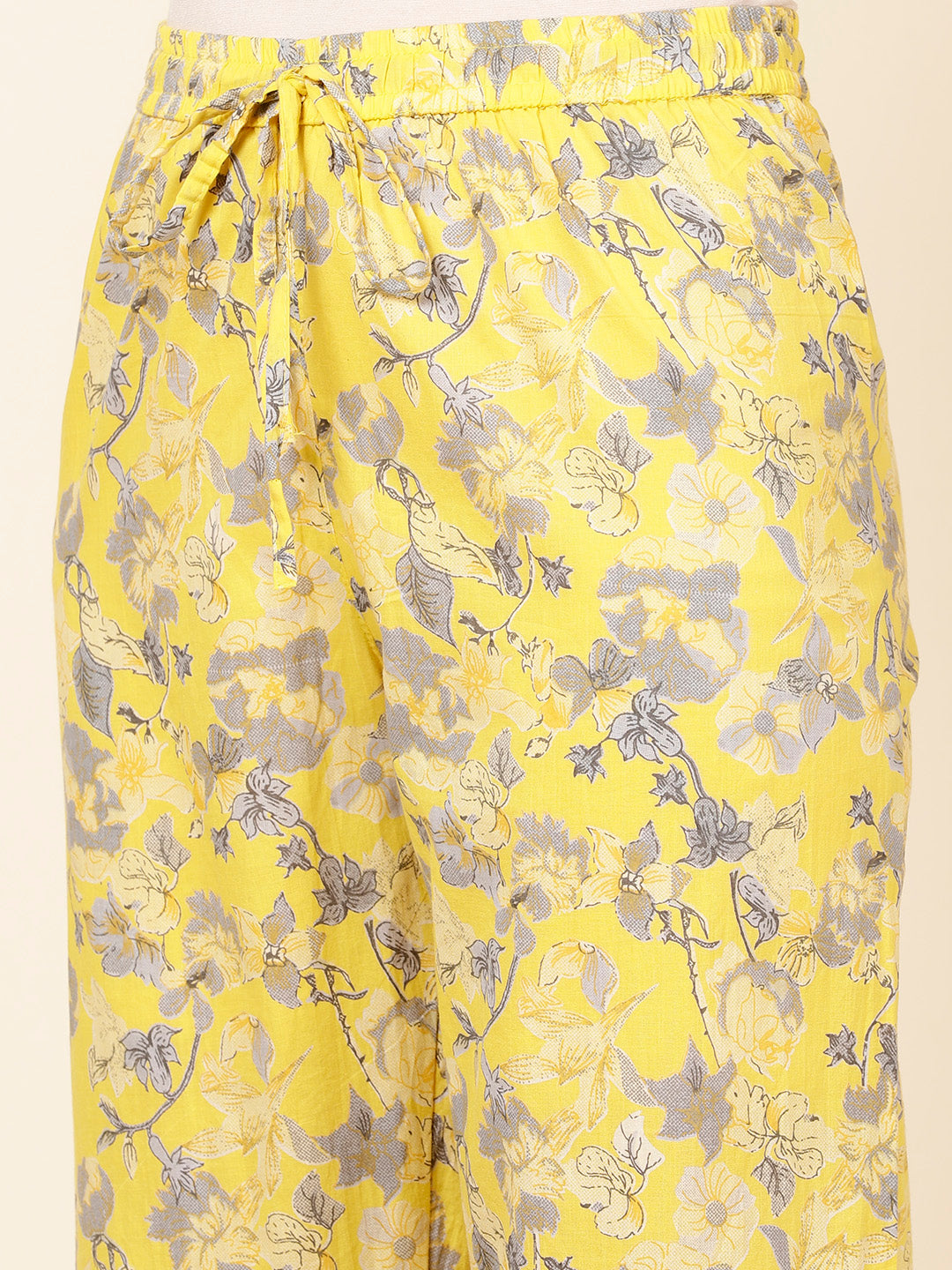 Floral Printed Cotton Kurta With Pants