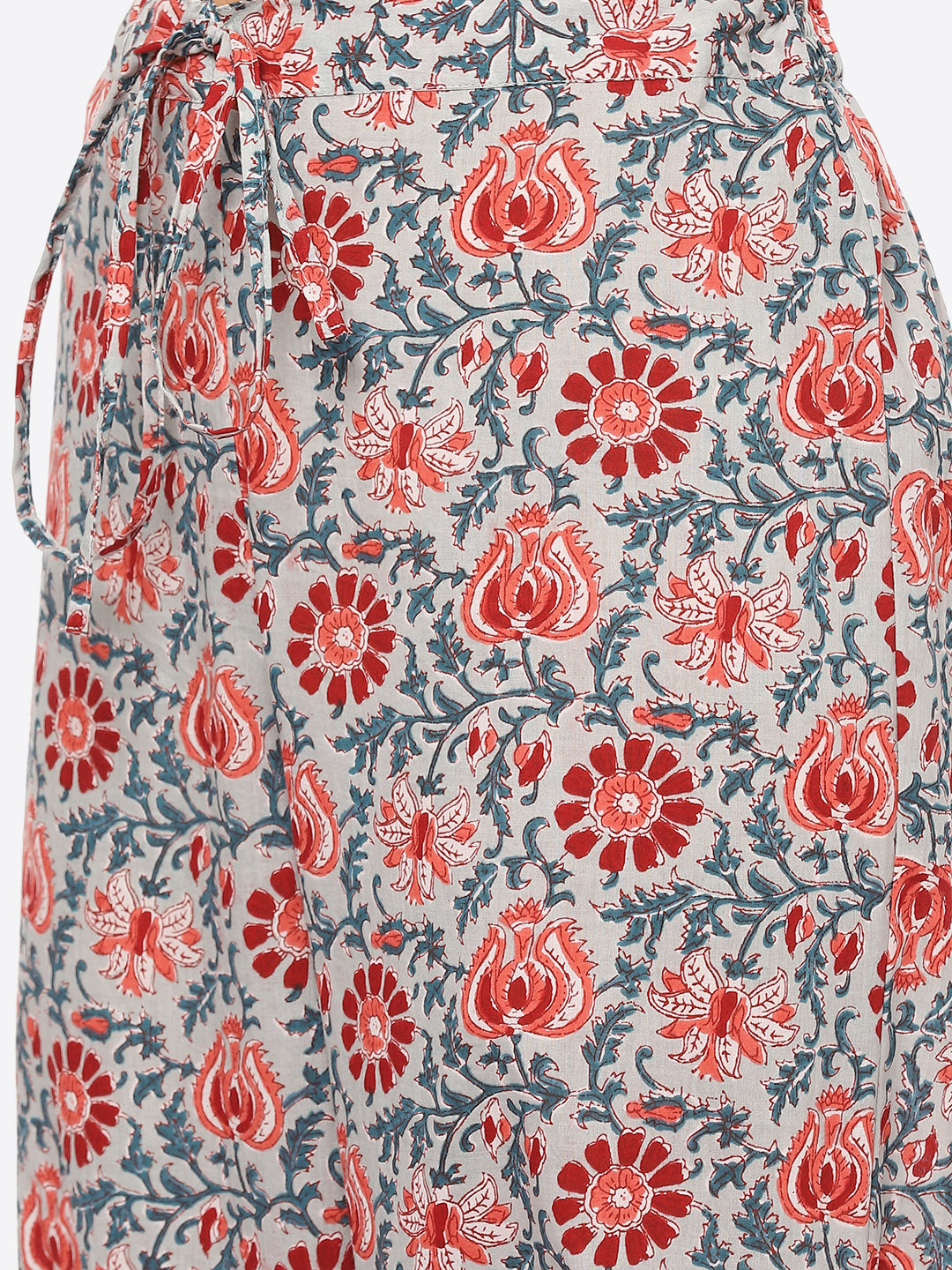 Floral Printed Cotton Kurta With Agfani Pant