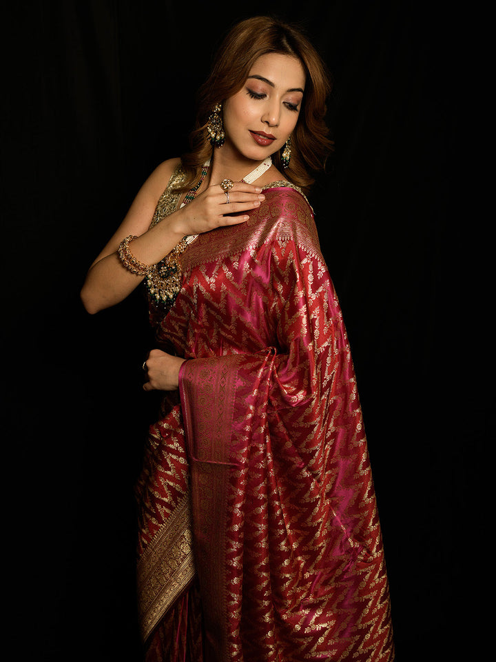 Woven Design Satin Saree